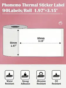 Phomemo Etykiety białe 50x80mm 90 szt. do M110, M220, M221 (10200703552)