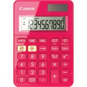 Настольный базовый калькулятор Canon LS-100KB 10 разрядов розовый с батарейным и солнечным питанием