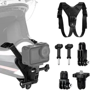 K&F Helmet Chin Mount for Action Cameras compatible with GoPro, DJI, Insta360, and 1/4 inch mounts SB12468