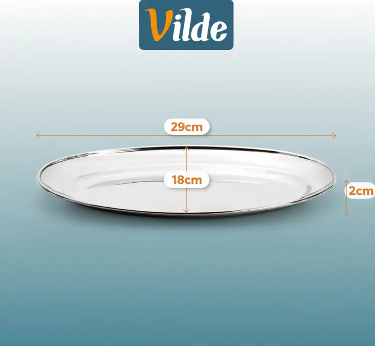 Vilde Oval Serving Platter Steel 29x18 cm Photo 2