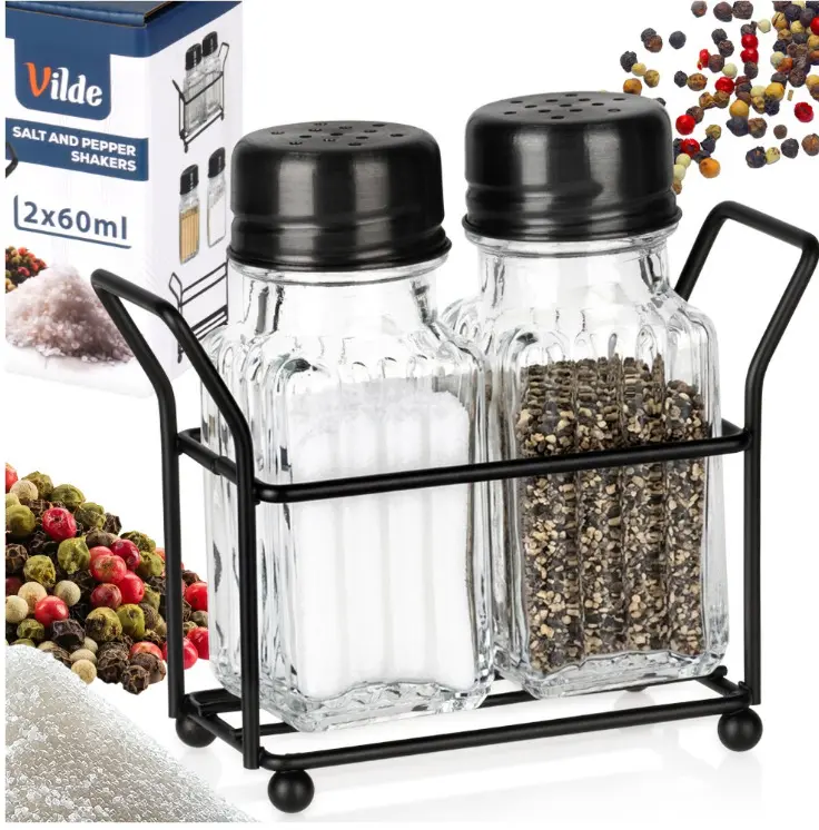 Vilde Salt and Pepper Shaker Set in Stand Photo 3