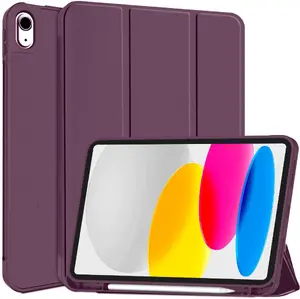 Tech-Protect SmartCase Pen Tablet Case with Pencil Holder for Apple iPad 10.9" 2022 10th Gen and iPad 11" 2025 11th Gen Burgundy