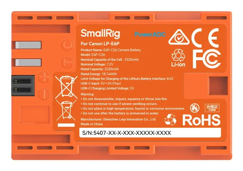 Аккумулятор для камеры SmallRig 5407 2520 мАч Photo 8