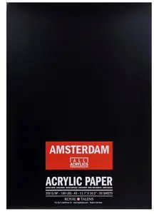 Papīrs akrilam Amsterdam, A3 formāts, 350 g/m², 20 loksnes