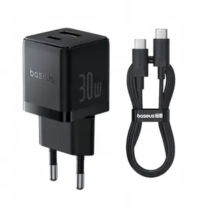 Сетевое быстрое зарядное устройство Baseus Palm 30 Вт USB и USB-C Quick Charge 3.0 Power Delivery 3.0 с кабелем USB-C