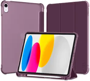 Tech-Protect SmartCase Pen Hybrid Tablet Case for Apple iPad 10.9" 2022 and 11" 2025 Crystal Burgundy