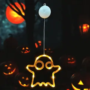 PartyDeco Modee ML-H101 Halloween Window LED Decoration Ghost 13 LEDs 20 cm Warm Light IP20 Battery Operated