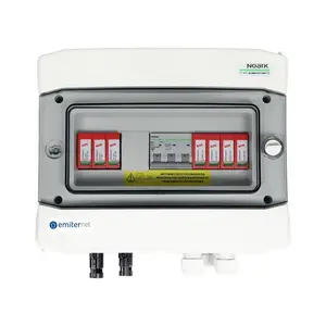 EMITER Switchgear IP65 hermetic DCAC with Dehn 1000V type 2 DC surge arrester for 1 PV string and 1 MPPT, AC Dehn type 2, 16A 3-phase