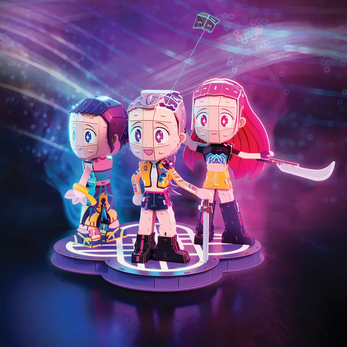 Spinmaster 4D Build KPop Demon Hunters HUNTR/X Chibi 3D пазл Photo 4