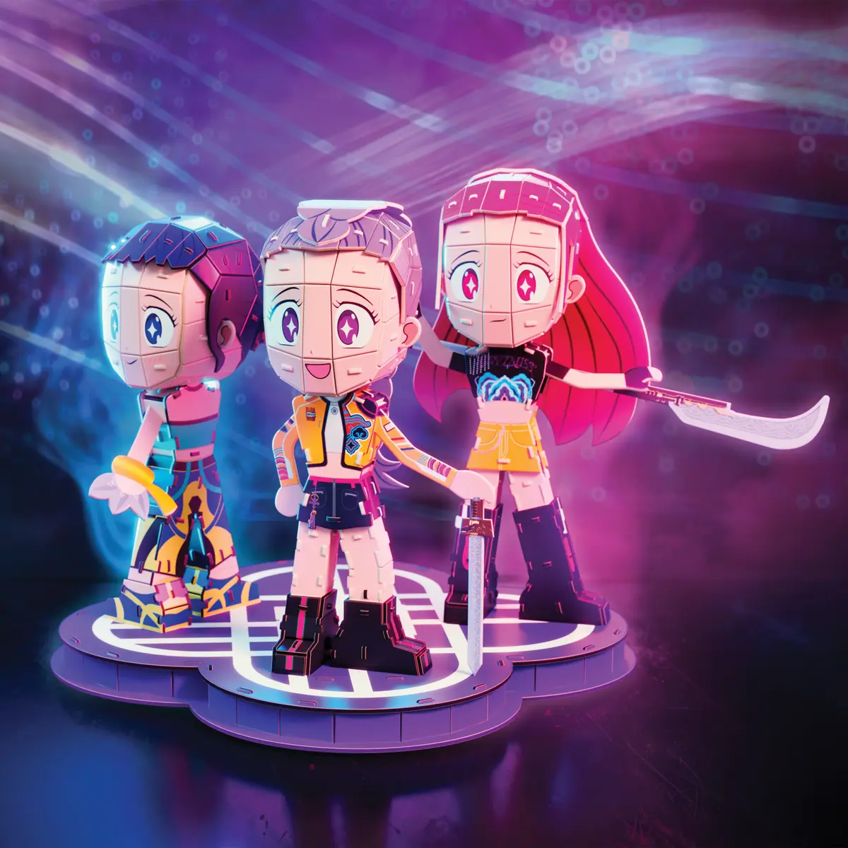 Spinmaster 4D Build KPop Demon Hunters HUNTR/X Chibi 3D пазл Photo 14