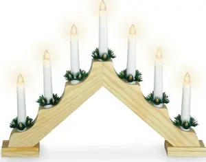 Art-Pol wooden Christmas fireplace candle holder AX8000095