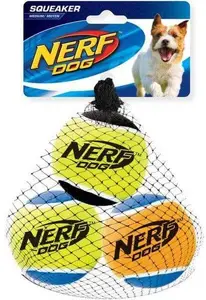 Hagen Nerf Squeaky Tennis Dog Balls Small 3-pack