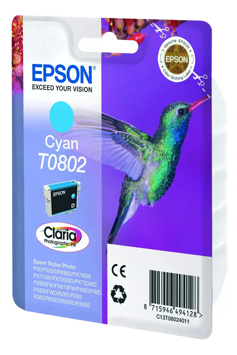Картридж Epson Claria Photographic Ink T0802 Cyan Photo 2