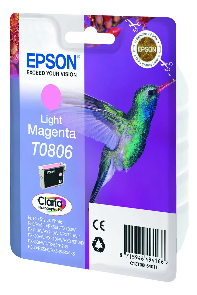 Epson Hummingbird T0806 Gaisi purpursarkana Claria
