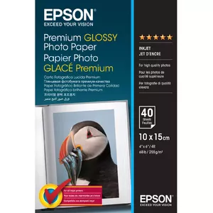 Epson Premium Glossy Photo Paper, 100 x 150 mm, 255g/m², 40 sheets