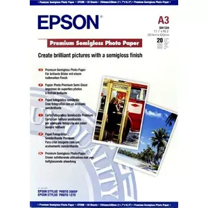 Photo Paper Epson Premium Semigloss A3 251g/m² 20 Sheets