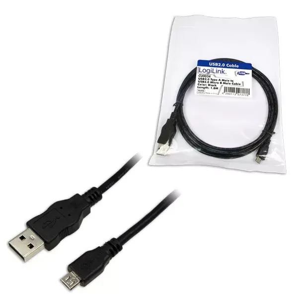 USB кабель LogiLink 1.8m USB/microUSB Photo 2
