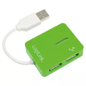 LogiLink USB 2.0 4-Port Hub 480 Мбит/с Зеленый