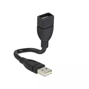 USB kabelis DeLOCK 15cm USB 2.0 USB A melns