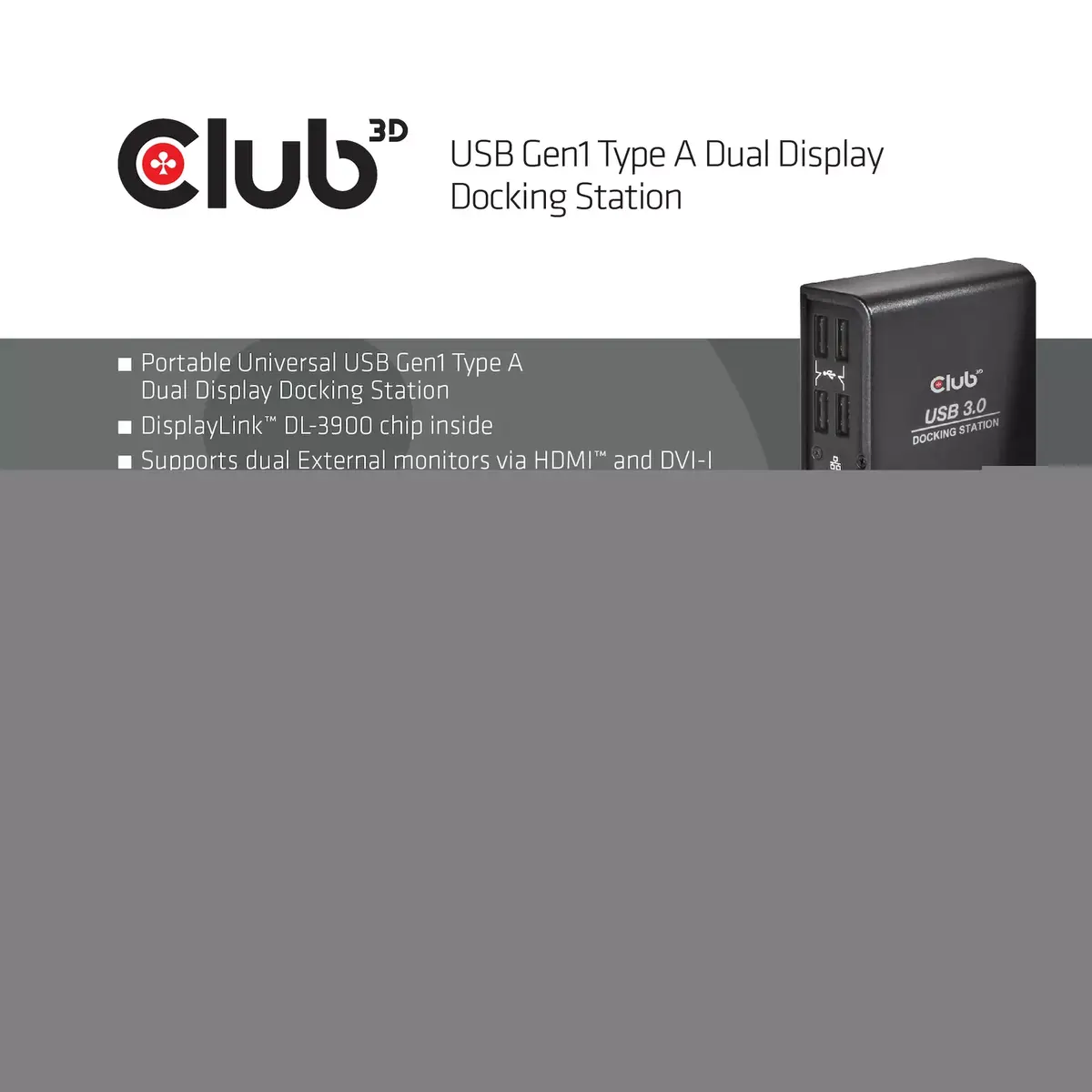 Док-станция CLUB3D USB Gen1 Type A Dual Display Photo 7