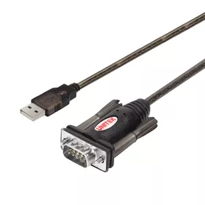 Sērijveida kabelis Unitek Y-105 — USB Type-A (vīrietis) uz DB-9 (vīrietis), 1,5 m, melns