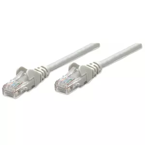 Intellinet Network Patch Cable, Cat5e, 0.5m, Grey, CCA, U/UTP, PVC, RJ45, Gold Plated Contacts, Snagless, Booted, Lifetime Warranty, Polybag