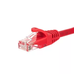 NETRACK Cat5e U/UTP straight-through networking cable 1.5 m, red, RJ-45 gold-plated