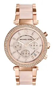 Женские часы Michael Kors Parker MK5896 из нержавеющей стали цвета розового золота с розовым ацетатом