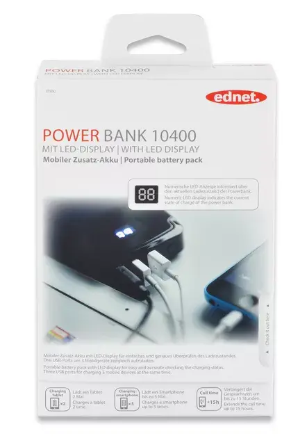 Павер-банк EDNET 31892 — Li‑Ion 10400 mAh Photo 6