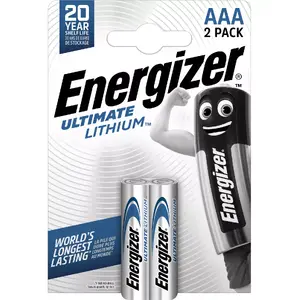 Одноразовая литиевая батарейка AAA Energizer ENLITHIUMAAAP2 — высота 44.5 мм, диаметр 1.05 см, 7.6 г, блистер