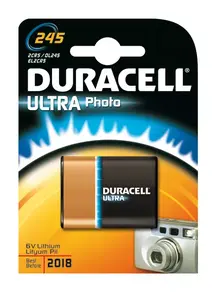 Батарея Duracell Ultra Photo 245 Nickel‑Oxyhydroxide (NiOx) для фотоаппаратов, 36×35×19.5 мм, 1 шт