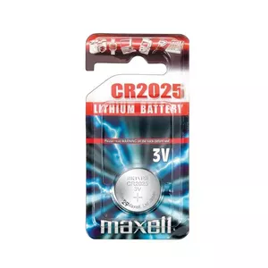 Single-use battery MAXELL CR2025 — Lithium 3V, button/coin, CR2025 size, silver, pack of 5