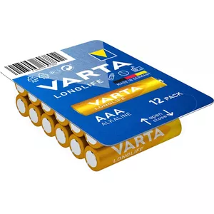 Одноразовая щелочная батарейка Varta BV‑LL 12 — AAA, 1,5 В, 12 шт., цилиндрическая (44,5 мм × 10,5 мм)