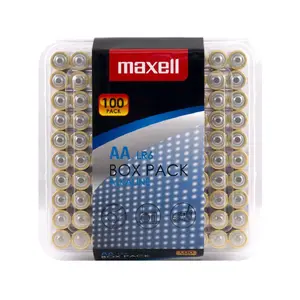 Одноразовая щелочная батарейка AA MAXELL 790409 — 1,5 В, LR6, упаковка 100 шт., высота 50,5 мм
