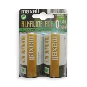 Одноразовая щелочная батарейка MAXELL D 1,5В (цилиндрическая) — 2 шт., блистер