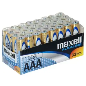 Vienreizlietojama alkalīna baterija MAXELL 790260 — cilindriska 1,5 V, iepakojums 32 gab.