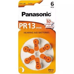 Одноразовая цинк-воздушная батарейка Panasonic V13 6-BL (PR48/PR13H) 1,4 В, 6 шт.