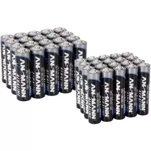 Battery set ANSMANN 40 pieces — Micro (AAA) rechargeable/alkaline compatible pack