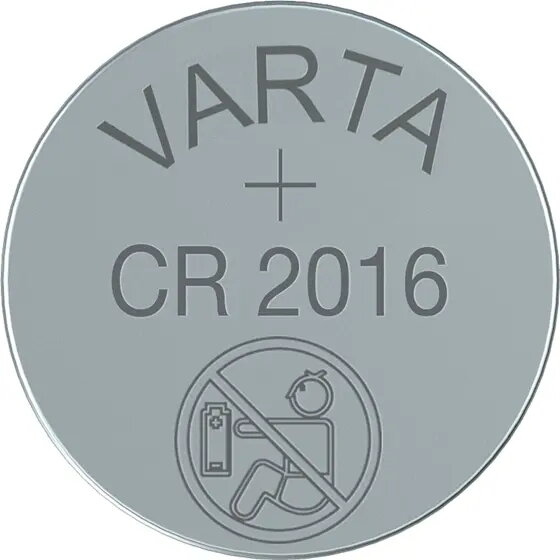Varta CR2016 litija vienreizējās lietošanas monētu