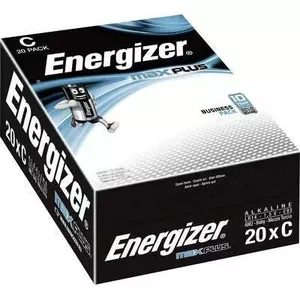 Alkalīnās C baterijas Energizer Max Plus Industrial 1,5 V — 20 gab. iepakojums