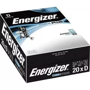 Alkāliskā D baterija Energizer Max Plus Industrial 1,5 V — 20 gab.