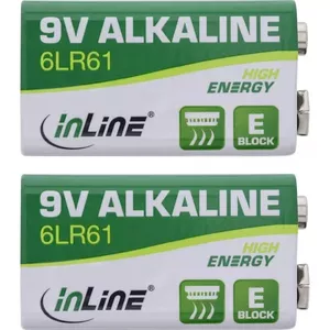 InLine 1299 baterija Vienreizējas lietošanas baterija 6LR61 Sārmaina akumulatoru baterija