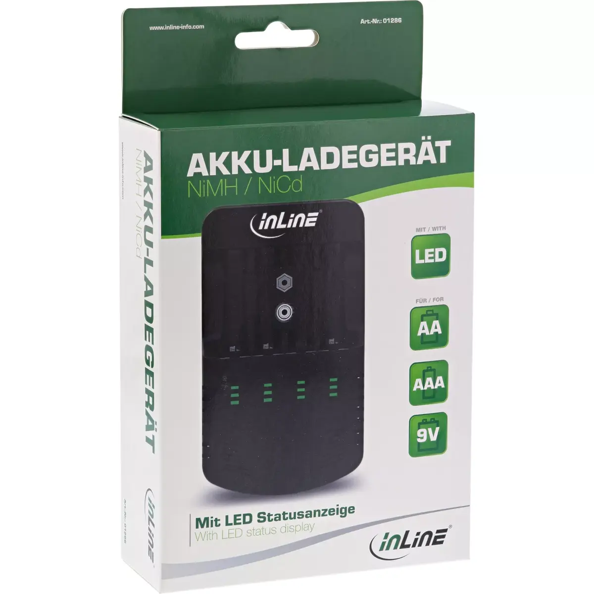 Akumulatoru lādētājs InLine NiMH/NiCd AA AAA 9V Photo 2
