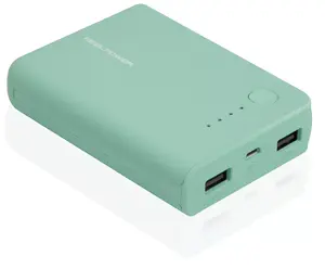 Power bank RealPower PB-10k 10000 mAh, 2x USB Type-A 2.1 A, Turquoise