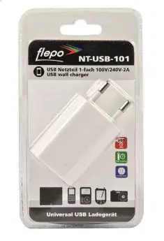 Flepo NT-USB-101 AC USB lādētājs 5V 1A Photo 2