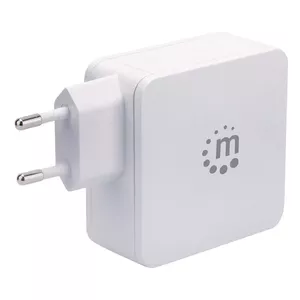 Wall/Power Charger MANHATTAN 180146, Euro 2-pin, USB-C 45W/3A and USB-A 2.4A, White