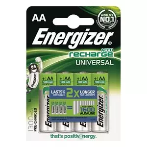 ENERGIZER UNIVERSAL RECHARGEABLE BATTERY HR6 AA 1300mAh 4 UNIT