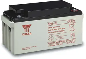 Svina skābes akumulators Yuasa NP65-12 12 V 65 Ah AGM (Absorbent Glass Mat) 350×174×166 mm M6 skrūvju spailes