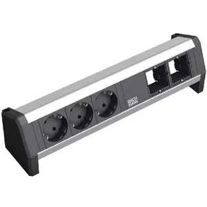 Удлинитель Bachmann 3x Schuko 2x GST18 Черный Серебристый