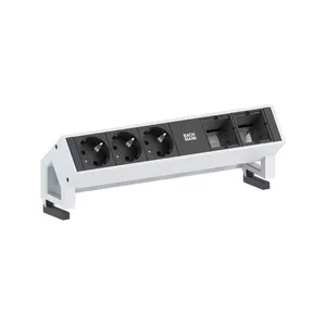 Jaudas pagarinātājs Bachmann Desk 2 0.2 m 3 AC kontaktligzdas Melns Balts